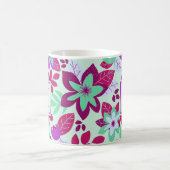 Moderner Weihnachtsgebirge Burgund Grüner Feiertag Kaffeetasse (Mittel)