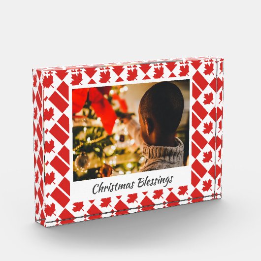 Moderner WeihnachtskANADA - Maßgeschneiderter Sake Fotoblock (Links)