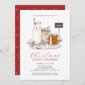 Moderner Weihnachtskochtausch Einladung (Vorne/Hinten)
