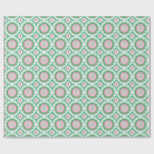 Moderner Weihnachtskranz Geometrisches Blumenmuste Geschenkpapier (Flach)