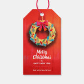 Moderner Weihnachtskranz Geschenkanhänger (Vorderseite)