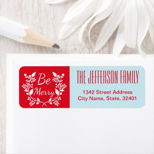 Moderner Weihnachtskranz in Rot und Blau (Insitu)