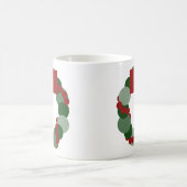 Moderner Weihnachtskranz mit Monogramm Kaffeetasse (Mittel)