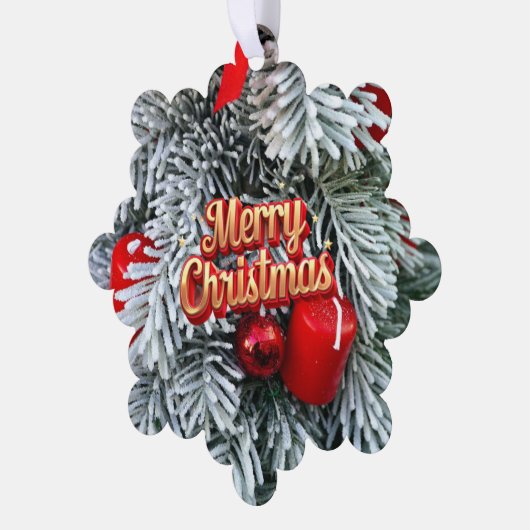 Moderner Weihnachtskranz Ornament Karte (Linke Ecke)