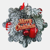 Moderner Weihnachtskranz Ornament Karte (Vorderseite)