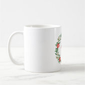 Moderner Weihnachtskranz | Rosa Blume und Skript Kaffeetasse (Links)