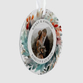 Moderner Weihnachtskranz | Verheiratetes und fröhl Ornament (Vorderseite)