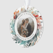 Moderner Weihnachtskranz | Verheiratetes und fröhl Ornament (Vorderseite)