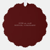 Moderner Weihnachtskranz | Verheiratetes und fröhl Ornament Karte (Rückseite)