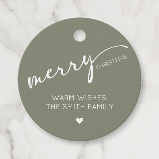 Moderner Weihnachtskreis Geschenkanhänger (Vorderseite)