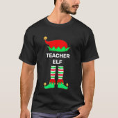Moderner Weihnachtslehrer Elf T - Shirt (Vorderseite)