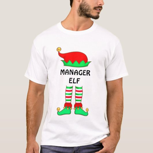 Moderner Weihnachtsmanager Elf T - Shirt (Vorderseite)