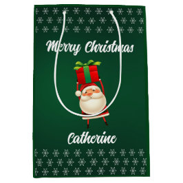 Moderner Weihnachtsmann frohe Weihnachten Mittlere Geschenktüte