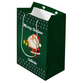 Moderner Weihnachtsmann frohe Weihnachten Mittlere Geschenktüte