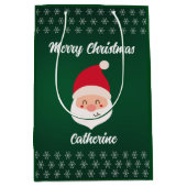 Moderner Weihnachtsmann frohe Weihnachten Mittlere Geschenktüte (Vorderseite)