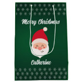 Moderner Weihnachtsmann frohe Weihnachten Mittlere Geschenktüte (Rückseite)