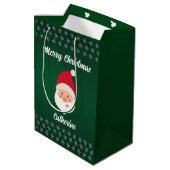 Moderner Weihnachtsmann frohe Weihnachten Mittlere Geschenktüte (Rückseite Schrägansicht)