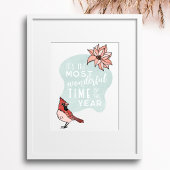 Moderner Weihnachtsmann Kardinal Saison Poster