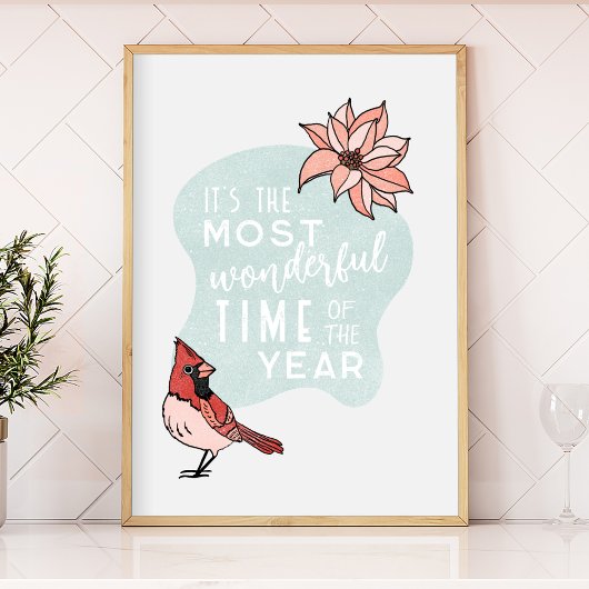 Moderner Weihnachtsmann Kardinal Saison Poster