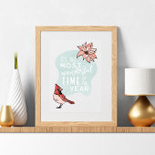 Moderner Weihnachtsmann Kardinal Saison Poster