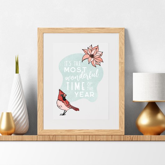 Moderner Weihnachtsmann Kardinal Saison Poster