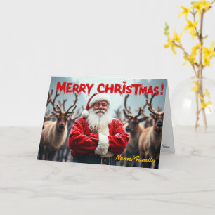 Moderner Weihnachtsmann Karte