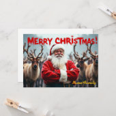 Moderner Weihnachtsmann Karte (Vorderseite/Rückseite Beispiel)
