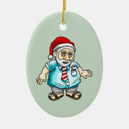 Moderner Weihnachtsmann Keramik Ornament