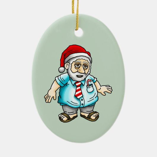 Moderner Weihnachtsmann Keramik Ornament (Hinten)