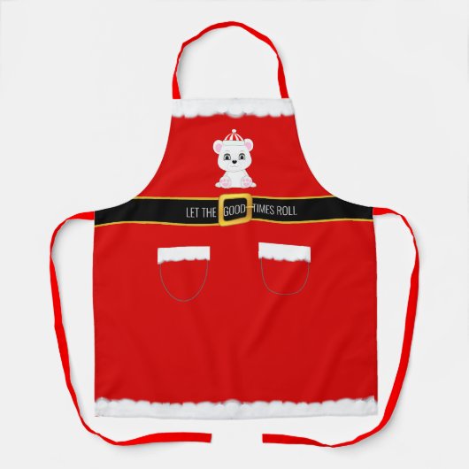 Moderner Weihnachtsmann & Polar Bär Schürze (Vorderseite)