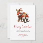 Moderner Weihnachtsmann Rustikale Festliche Grüße Feiertagskarte (Vorderseite)