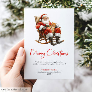 Moderner Weihnachtsmann Rustikale Festliche Grüße Feiertagskarte