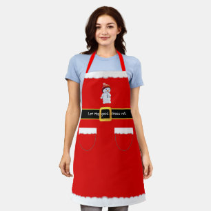 Moderner Weihnachtsmann Santa Claus mit Schneemann Schürze