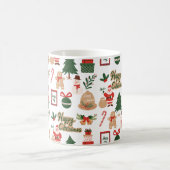 Moderner Weihnachtsmann und Lebkuchen-Muster Kaffeetasse (Mittel)