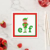Moderner Weihnachtsmusical-Elf Serviette (Beispiel)