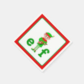 Moderner Weihnachtsmusical-Elf Serviette (Ecke)