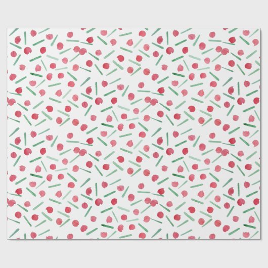 Moderner Weihnachtsrot und grüner Boho Chic Geschenkpapier (Flach)