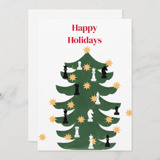 Moderner Weihnachtsschachbaum Feiertagskarte (Vorne/Hinten)