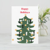 Moderner Weihnachtsschachbaum Feiertagskarte (Stehend Vorderseite)
