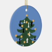 Moderner Weihnachtsschachbaum Keramik Ornament (Rechts)