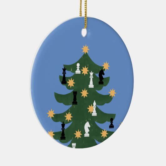 Moderner Weihnachtsschachbaum Keramik Ornament (Rechts)