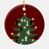 Moderner Weihnachtsschachbaum Keramik Ornament (Hinten)