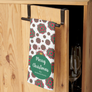 Moderner Weihnachtsschmuck Familienname Geschirrtuch