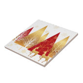 Moderner Weihnachtsschnee Roter Gold Winterschnee Fliese (Seite)