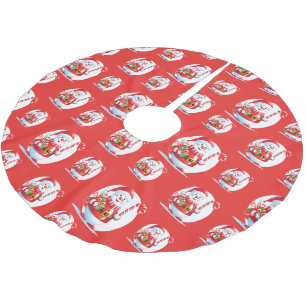 Moderner Weihnachtsschneemann Xmas tree Pattern Polyester Weihnachtsbaumdecke