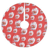 Moderner Weihnachtsschneemann Xmas tree Pattern Polyester Weihnachtsbaumdecke (Vorderseite)
