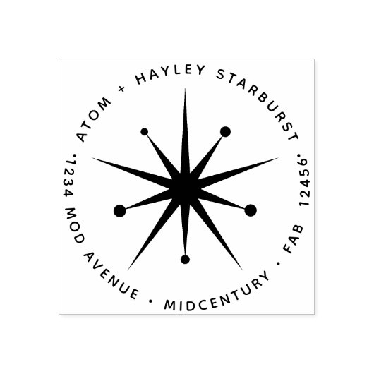 Moderner Weihnachtsstar der Atomischen Sternexplos Gummistempel (Prägung)