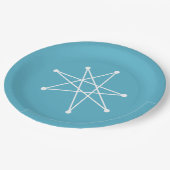 Moderner Weihnachtsstar der Atomischen Sternexplos Pappteller (Schrägansicht)