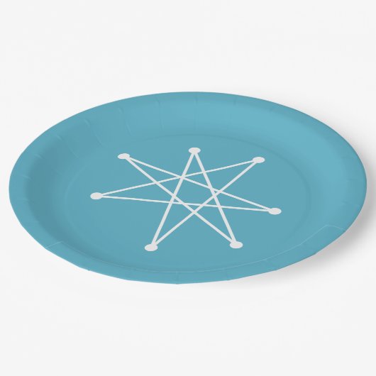 Moderner Weihnachtsstar der Atomischen Sternexplos Pappteller (Schrägansicht)