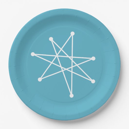 Moderner Weihnachtsstar der Atomischen Sternexplos Pappteller (Vorderseite)